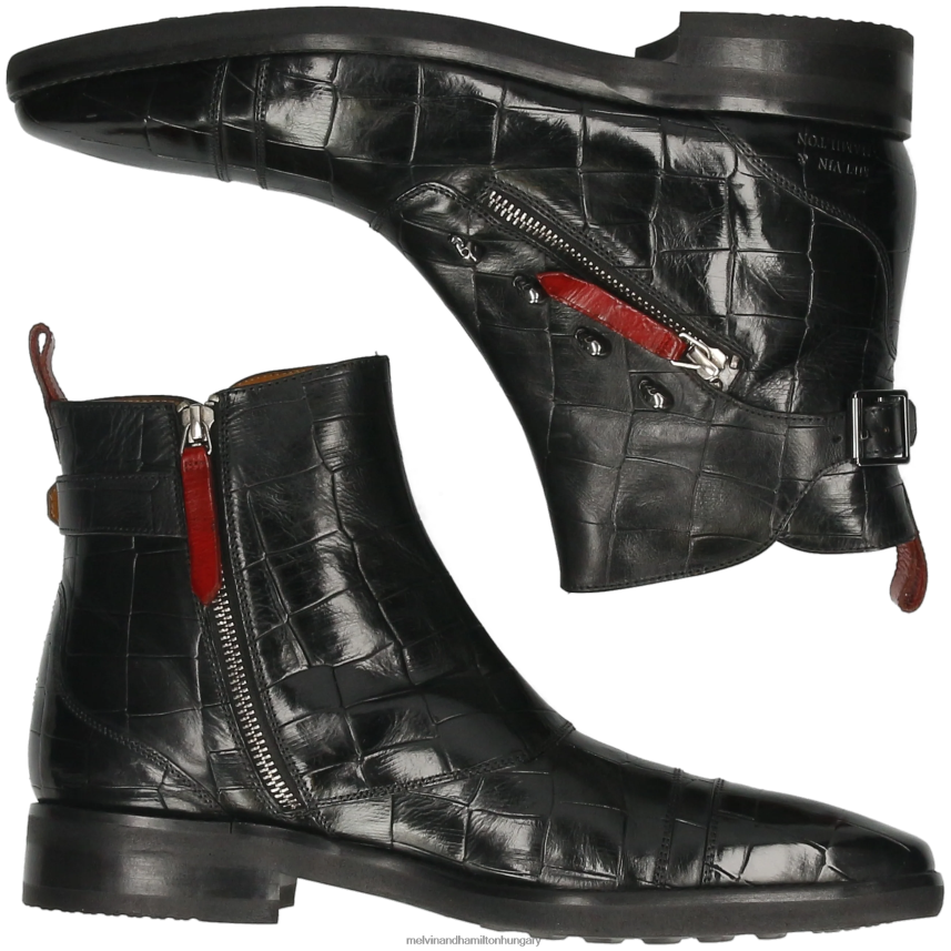 férfiak Melvin & Hamilton 42FNT84 bokacsizma fekete elvis 25