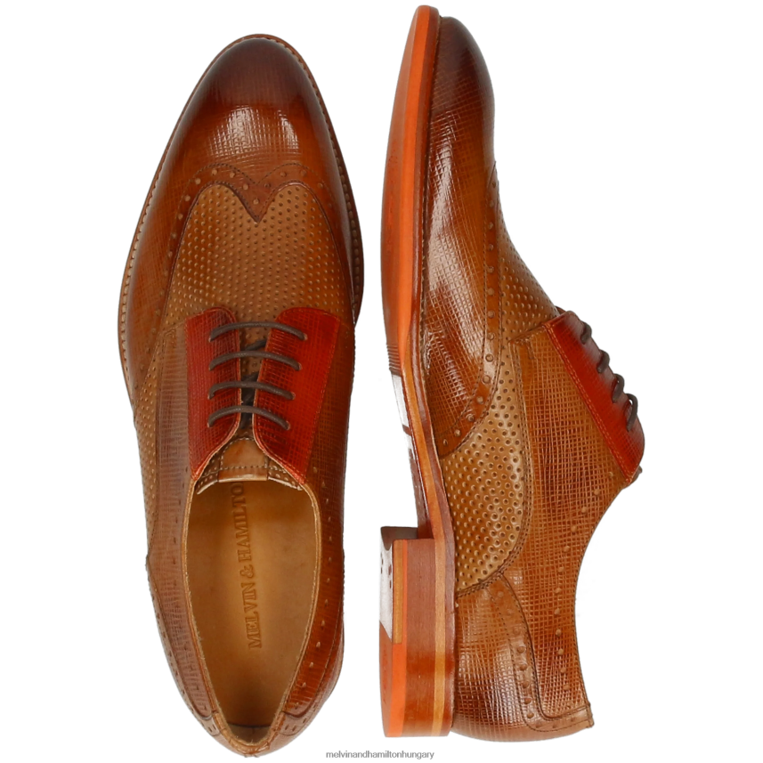férfiak Melvin & Hamilton 42FNT395 derbi cipő világos barna bobby 1