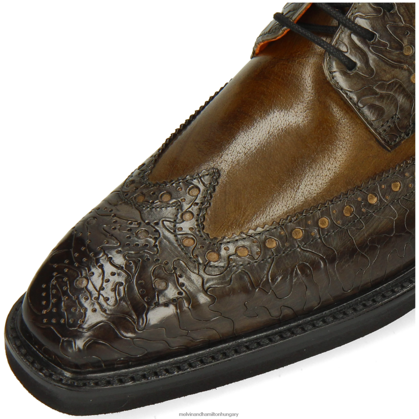 férfiak Melvin & Hamilton 42FNT461 derbi cipő khaki marvin 1