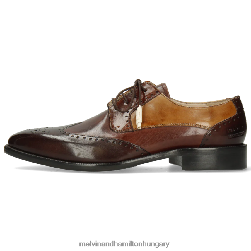 férfiak Melvin & Hamilton 42FNT525 derbi cipő barna Jeff 14