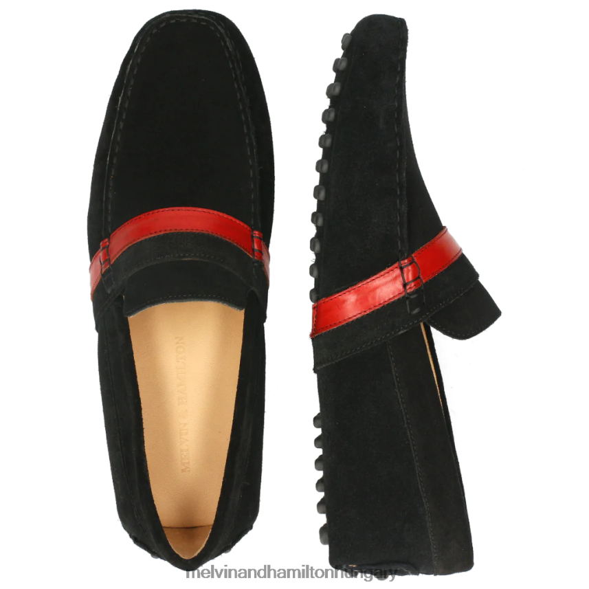 férfiak Melvin & Hamilton 42FNT313 papucscipő fekete nelson 6