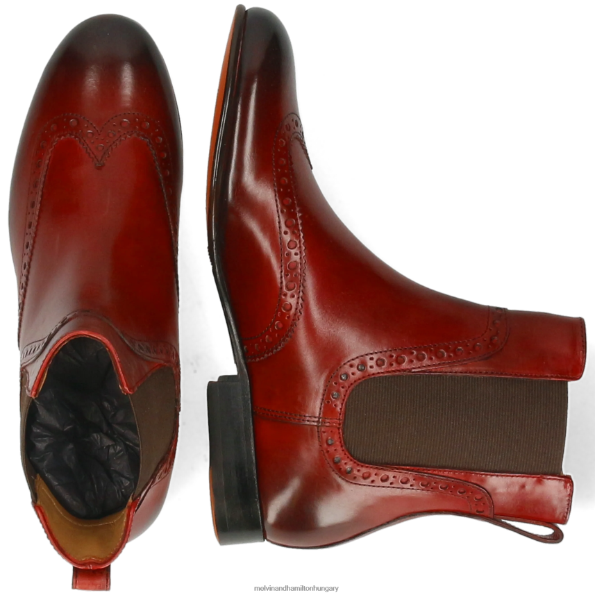 nők Melvin & Hamilton 42FNT833 bokacsizma piros Sally 192